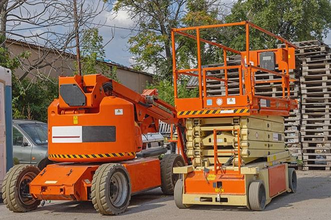 industrial forklift lifting heavy loads in warehouse in Aptos, CA